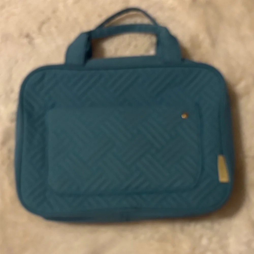 Bagsmart Tan and Blue Makeup Organizer